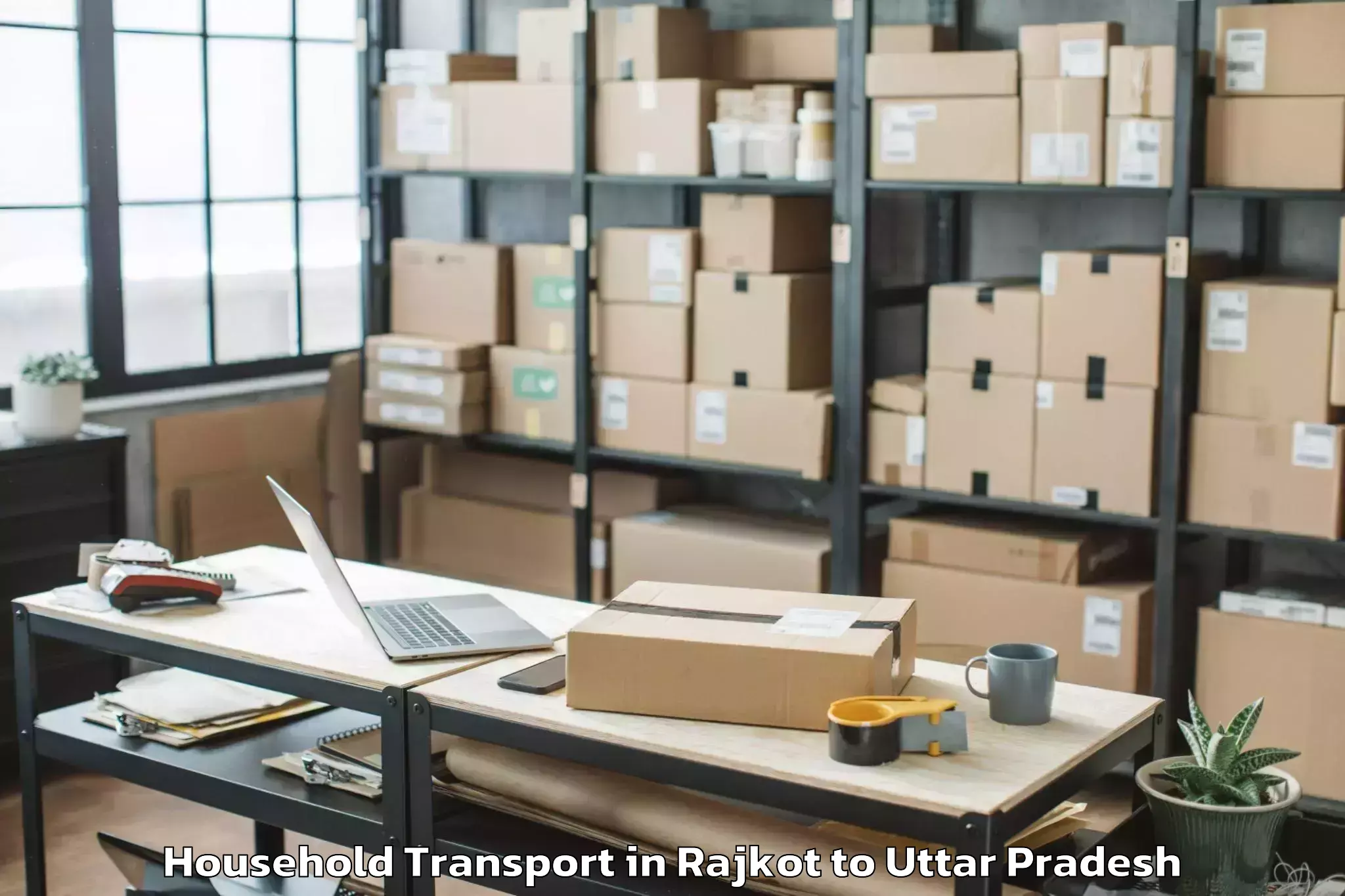 Book Rajkot to Santosh University Ghaziabad Household Transport Online